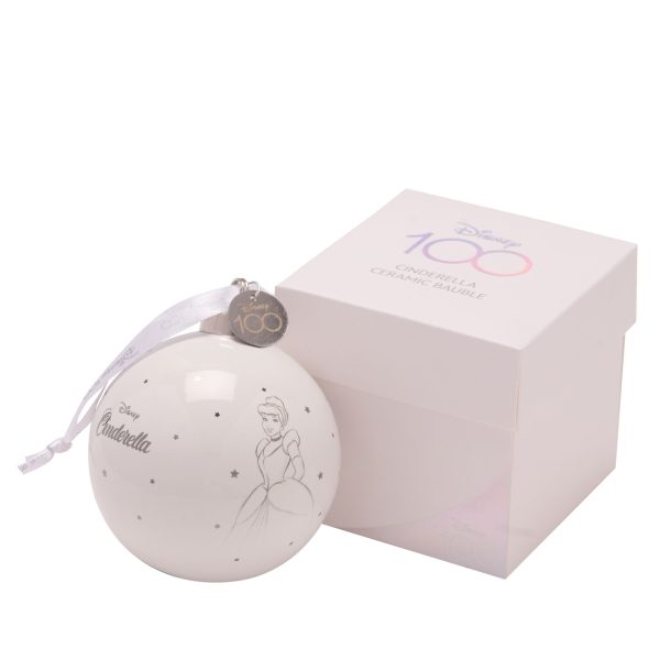 Disney 100 - Assepoester - Kerstbal Wit Keramiek - Afbeelding 2