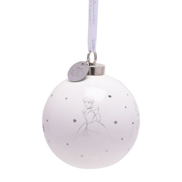 Disney 100 - Assepoester - Kerstbal Wit Keramiek