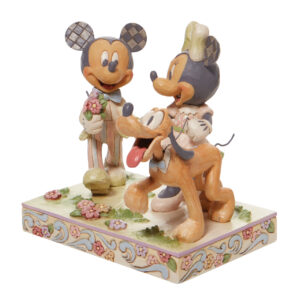 Alternative view of Spring Mickey, Minnie and Pluto Figurine