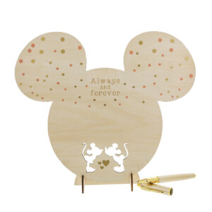 Alternative view of Mickey and Minnie Mouse Plaque + Pen