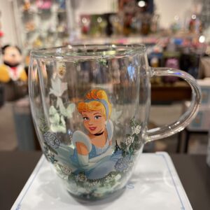 Dubbelwandig glazen mok met droogbloemen - Cinderella