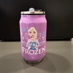 Elsa - RVS Drinkfles in de vorm van een blikje met rietje.