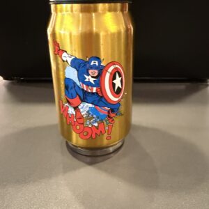 Captain America - RVS Drinkfles in de vorm van een blikje met rietje.